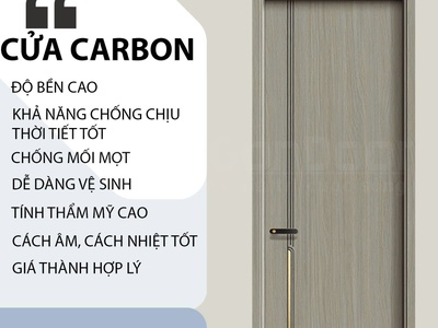 Cửa Gỗ Carbon   Sang Trọng, Siêu Bền, Chống Nước 2