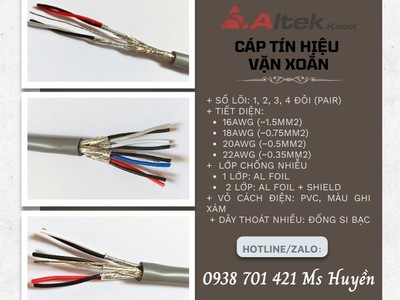 Cáp Tín Hiệu Vặn Xoắn Chống Nhiễu  1 Pair 18 Awg 1