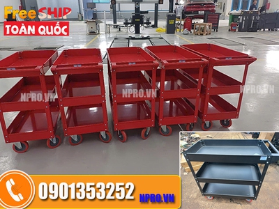Xe đẩy 3 ngăn dđựng dụng cụ 2
