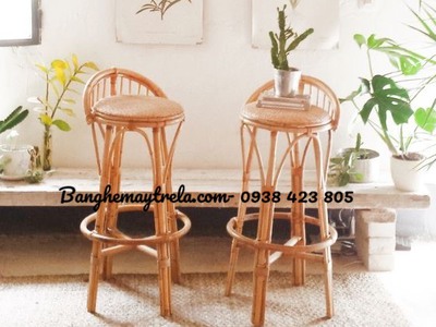 Ghế quầy bar cao mây tự nhiên 9
