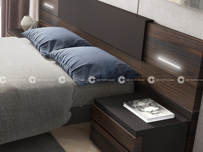 Giường Ngủ MDF Melamine Màu Trắng Đẹp Hiện Đại 2