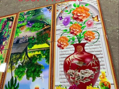 Tranh gạch 3d, tranh ốp tường, tranh gạch tường đẹp phòng khách HP7222 9