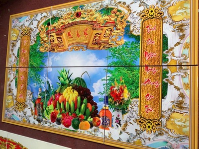Tranh gạch 3d, tranh ốp tường, tranh gạch tường đẹp phòng khách HP7222 1