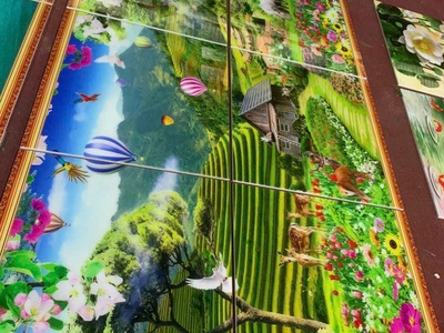Tranh gạch 3d, tranh ốp tường, tranh gạch tường đẹp phòng khách HP7222 2