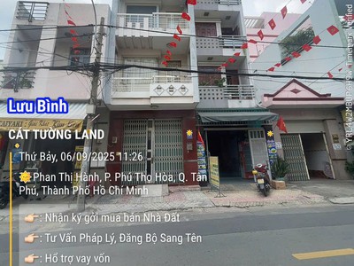 Bán nhà 4.5 tấm   mt phan thị hành, phú thọ hòa, tân phú   chỉ 9.3 tỷ 0