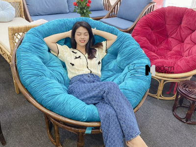 Ghế thư giãn mây đan nệm dày PAPASAN tại HCM 0