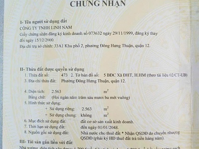Hạ giá sốc 10 tỷ bán xưởng mặt tiền đông hưng thuận 17, q12 1