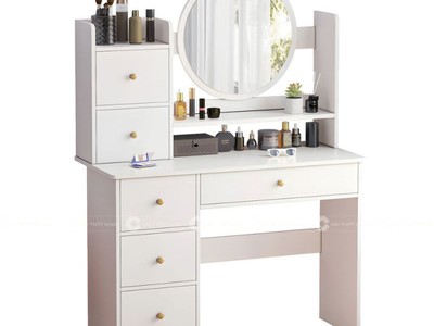 Bàn Trang Điểm Gỗ Công Nghiệp MDF Màu Trắng Hiện Đại 2