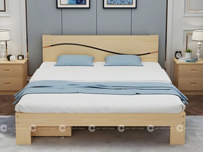 Giường Ngủ Gỗ Tự Nhiên Tích Hợp Hộc Kéo Lưu Trữ Thông Minh 1