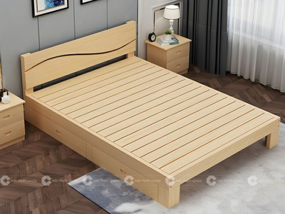 Giường Ngủ Gỗ Tự Nhiên Tích Hợp Hộc Kéo Lưu Trữ Thông Minh 2