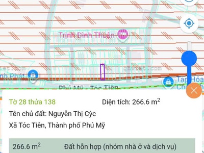 Chủ cần bán lô đất mt kinh doanh mt phú mỹ tóc tiên 1