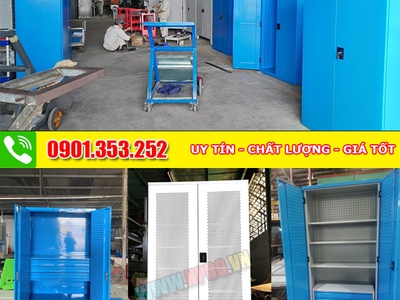 Xe đẩy để đồ nghề, dụng cụ 3 ngăn 4