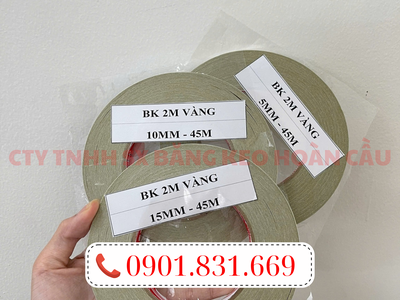 Băng keo 2 mặt dầu vàng 2