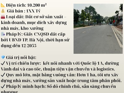  Cơ Hội Đầu Tư Đất Khu Công Nghiệp    Thanh Trì, Hà Nội  2