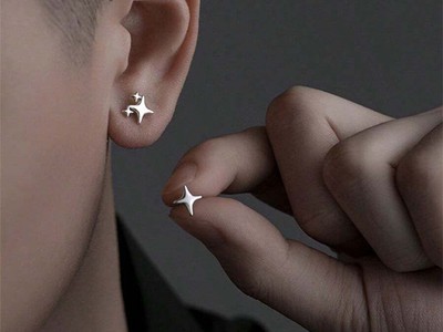 Khuyên tai titan nam   điểm nhấn nhỏ, cá tính lớn 0