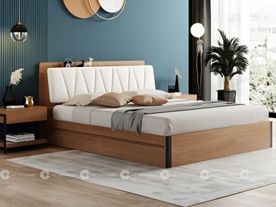 Giường Ngủ Gỗ Công Nghiệp Bọc Nệm Hiện Đại 0