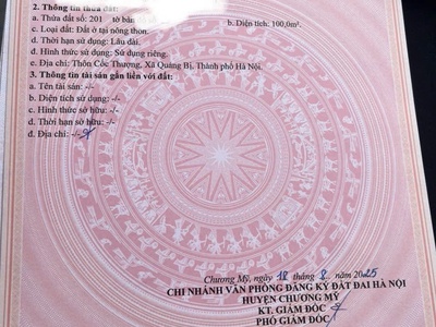 Bán 100m tại cốc thượng-hoàng diệu-chương mỹ-hà nội 3