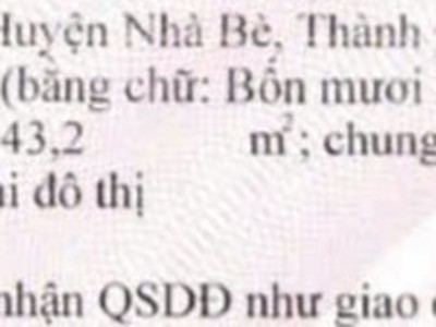 Bán đất thổ cư hẻm huỳnh tấn phát, nhà bè: 45m2, sổ hồng, giá chỉ 2.7 tỷ 2