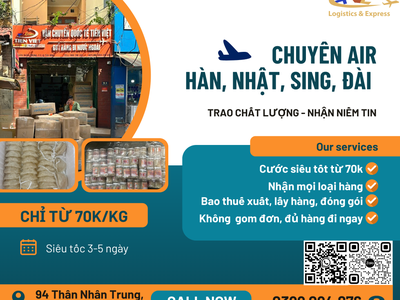 Gửi hàng đi Nhật Hàn từ 85k 3-5 ngày nhận tận tay ạ 0399 094 876 0