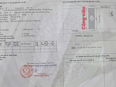 Bán lô đất mặt đường đôi Nguyễn Đình Bể, KĐT An Phú, Tây HP, 65.81m2, mt 4.5m, góc thoáng 1