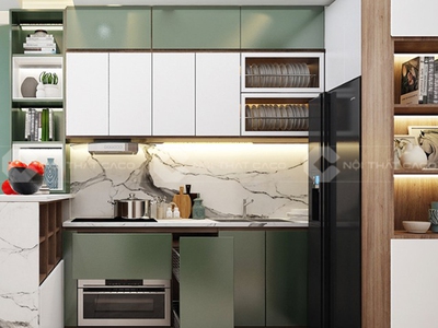 Tủ Bếp Gỗ Công Nghiệp MDF Phủ Melamine Bền Đẹp 0