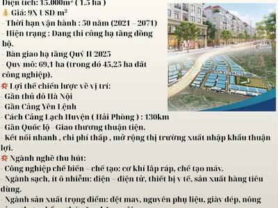  Bán Đất Cụm Công Nghiệp Yên Lệnh   Duy Tiên, Hà Nam  0