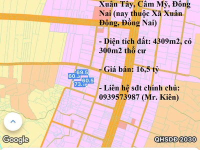 Chính chủ bán 4309m2 đất 2 mặt tiền đường đt 765, xã xuân tây, cẩm mỹ, đồng nai 0