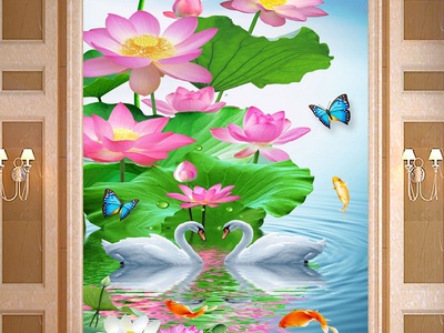 Gạch tranh 3d hoa sen HP9723 0