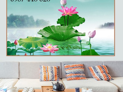 Gạch tranh 3d hoa sen HP9723 4
