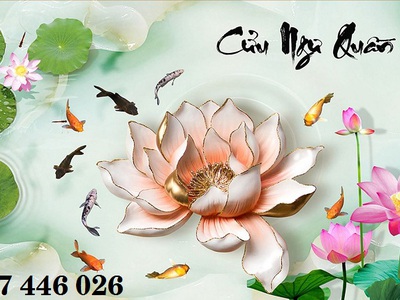 Gạch tranh 3d hoa sen HP9723 7