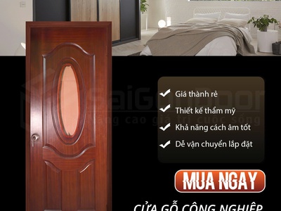 Cửa gỗ công nghiệp HDF   Đẹp Nhà, Nhẹ Ví 0