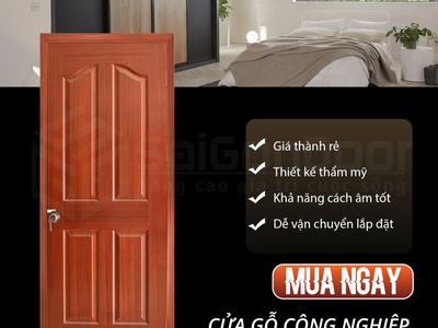 Cửa gỗ công nghiệp HDF   Đẹp Nhà, Nhẹ Ví 1