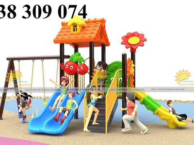 Cầu trượt xích đu liên hoàn, cầu trượt liên hoàn giá rẻ LH 3