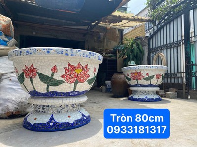 Chậu hoa   chậu cảnh   chậu hoa dán miễng , ghép sành sứ   chậu to 4