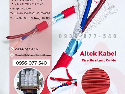 Cáp chống cháy chống nhiễu Altek Kabel 2x0.75mm    Đảm bảo an toàn   ổn định tín hiệu 6