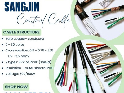 Cáp điều khiển Sangjin 4x0.75mm    RVVP  Có lưới chống nhiễu 5