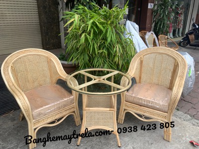 Ghế mây lưng mắt cáo 1