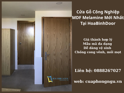 Cửa Gỗ Công Nghiệp MDF Melamine Mới Nhất Tại HoaBinhDoor 0
