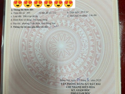 Bán lô đất đẹp, 5x20, kdc quang vinh, vị trí kinh doanh chỉ 4 tỷ 380 4