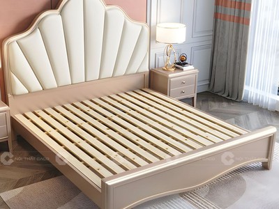 Giường Ngủ Gỗ Tự Nhiên Bọc Da Tích Hợp Ngăn Kéo Thông Minh 1
