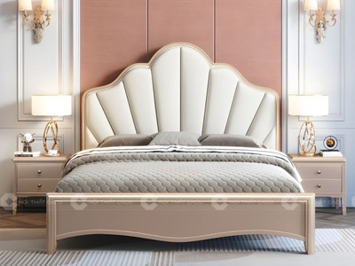Giường Ngủ Gỗ Tự Nhiên Bọc Da Tích Hợp Ngăn Kéo Thông Minh 0