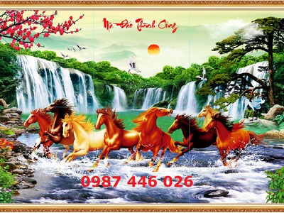 Tranh gạch bát mã 3d đẹp HP622 2