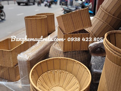 Giỏ nhựa giả mây đựng đồ 0
