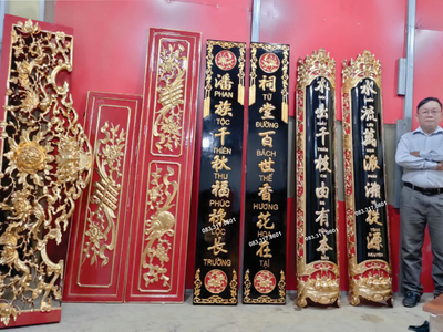 Làm câu đối gỗ, làm câu đối thờ gia tiên bằng gỗ tại TP.HCM 3