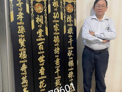 Làm câu đối gỗ, làm câu đối thờ gia tiên bằng gỗ tại TP.HCM 1