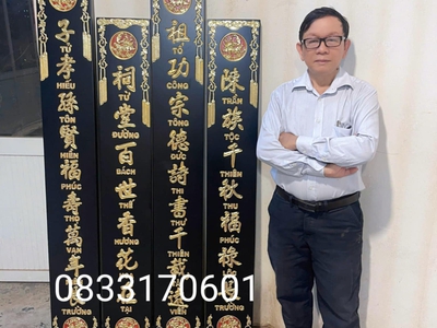 Làm câu đối gỗ, làm câu đối thờ gia tiên bằng gỗ tại TP.HCM 2