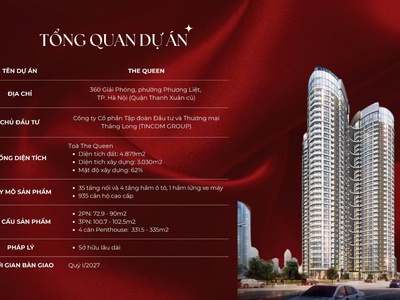 BẮT ĐẦU BOOKING THE QUEEN   ƯU ĐÃI ĐỢT 1 CHỈ TỪ 95 TRIỆU/M    Cơ hội có một không hai để sở hữu 1