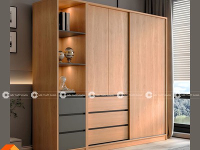 Tủ Quần Áo Gỗ Công Nghiệp Cửa Lùa Có Hộc Kéo Cao Cấp 0