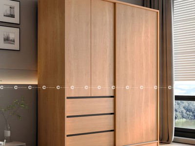 Tủ Quần Áo Gỗ Công Nghiệp Cửa Lùa Có Hộc Kéo Cao Cấp 1