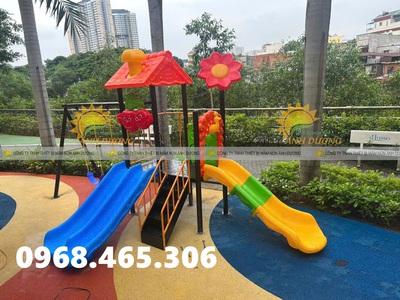 Bộ cầu trượt xích đu liên hoàn trẻ em 2